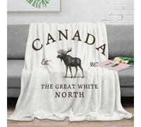 CTJQHVKZ stampa 3D Canada Moose coperta da pisolino microfibra biancheria da letto non perde pelo plaid da pisolino caldo per studenti in pausa studio vintage Illustration 80×90inch(200x230cm)