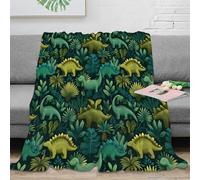 CTJQHVKZ stampa 3D Dinosaur jungle coperta microfibra biancheria da letto non perde pelo coperta da camera da letto calda per regali di anniversario cartoon animal pattern 80×90inch(200x230cm)