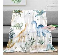 CTJQHVKZ stampa 3D Dinosaur wall a coperta microfibra biancheria da letto non perde pelo coperta da camera da letto calda per regali di anniversario Watercolor jungle th 70×80inch(180x200cm)