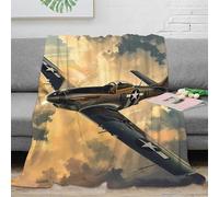 CTJQHVKZ stampa 3D fighter plane coperta da ufficio microfibra biancheria da letto compatta coperta da pisolino morbida e calda lavabile in lavatrice per pause Air force 70×80inch(180x200cm)