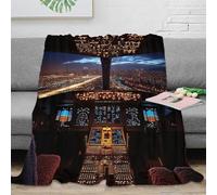 CTJQHVKZ stampa 3D flight cockpit coperta termica microfibra biancheria da letto isolante coperta da letto anti-pilling per regali per nonni aviation simulation 80×90inch(200x230cm)