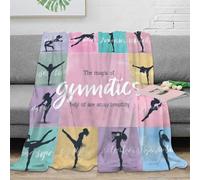 CTJQHVKZ stampa 3D gymnastics poses coperta da viaggio microfibra biancheria da letto compatta plaid da viaggio leggero per giovani amanti dei viaggi artistic movement 70×80inch(180x200cm)