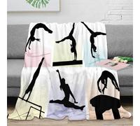 CTJQHVKZ stampa 3D Gymnastics silhouette coperta termica microfibra biancheria da letto non perde pelo coperta da letto calda per regali per notti fredde Athletic movement 70×80inch(180x200cm)
