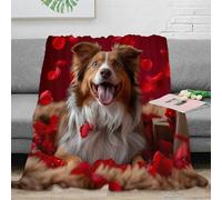 CTJQHVKZ stampa 3D Happy cane coperta da camera da letto microfibra biancheria da letto anti-pilling plaid da camera morbido per giovani single in casa Valentine’s themed arte 50x60inch(127x152cm)