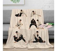 CTJQHVKZ stampa 3D Judo techniques coperta da salotto microfibra biancheria da letto anti-pilling plaid da salotto caldo per giovani in soggiorno Martial arts illust 80×90inch(200x230cm)