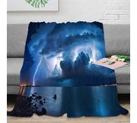 CTJQHVKZ stampa 3D Lightning storm coperta da salotto microfibra biancheria da letto non perde pelo plaid da salotto caldo per regali per la casa Night sky dramatic 70×80inch(180x200cm)