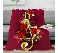 CTJQHVKZ stampa 3D Musical note coperta per tutte le stagioni microfibra biancheria da letto versatile coperta in pile anti-pilling non perde pelo per tutto l'anno Floral design 70×80inch(180x200cm)