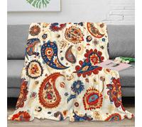 CTJQHVKZ stampa 3D Paisley patterns coperta in pile biancheria da letto morbida e calda coperta termica traspirante lavabile in lavatrice per freddo invernale Bohemian decorative 80×90inch(200x230cm)