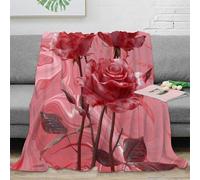 CTJQHVKZ stampa 3D Romantic roses coperta da divano microfibra biancheria da letto soffice e calda coperta da salotto traspirante anti-pilling per soggiorno Digital arte 80×90inch(200x230cm)