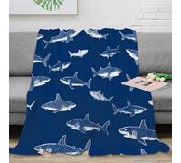 CTJQHVKZ stampa 3D Shark patterns coperta microfibra biancheria da letto elegante e morbida plaid pregiato anti-pilling per regali di alta gamma Nautical print 80×90inch(200x230cm)