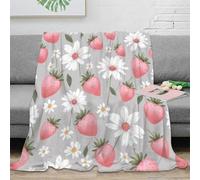 CTJQHVKZ stampa 3D Strawberry flow coperta da ufficio microfibra biancheria da letto elegante coperta da riposo morbida per regali per lavoratori Pastel giardino patt 70×80inch(180x200cm)