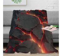 CTJQHVKZ stampa 3D Volcanic Flow coperta da viaggio microfibra biancheria da letto morbida coperta da riposo anti-pilling per giovani in viaggio lavoro Dynamic Lava Effect 80×90inch(200x230cm)