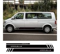 CTLTSRX 4PCS Decalcomanie Laterali della Porta dell'auto Strisce della Gonna Adesivi, per Volkswagen VW Caravelle Transporter T4 T5 T6 Accessori per la Messa a Punto Automatica Fai-da-Te