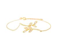 CTLTSRX Al mio migliore amico Braccialetto con foglie delicate, braccialetti regolabili con zirconi cubici, elegante braccialetto dell'amicizia con foglie per donna (Gold)