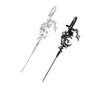 CTLTSRX Orecchino Piercing all'ago con Gancio per l'orecchio del Mito della Luna, Orecchini creativi con Stella lunare, Orecchini con Gancio cingolato con Stella Luna per Le Donne (Silver+Black)