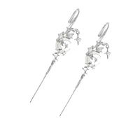 CTLTSRX Orecchino Piercing all'ago con Gancio per l'orecchio del Mito della Luna, Orecchini creativi con Stella lunare, Orecchini con Gancio cingolato con Stella Luna per Le Donne (2pcs Silver)
