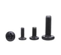 Ctongrun-Bulloni a testa cilindrica M2 M2.5 M3 M4 M5 Black Plated Steel Oval Pan Head Machine Screw Cross Pan Head Machine Screw, Durevole e resistente(M3x4 30pcs)