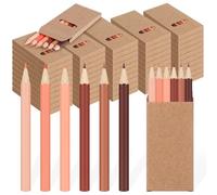Ctosree Confezione da 50 mini matite colorate in scatole, per il rientro a scuola, regali per studenti, bambini, ricompense in omboniere, 6 per confezione (colore della pelle, 8,9 cm)