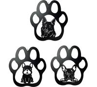 Ctpeng Decorazioni da Parete in Metallo con Cane (Set di 3, 26,4 x 24,6 cm)