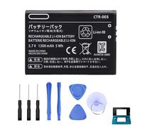 CTR-003 Batteria di Ricambio da 1300 mA 3,7 V Compatibile con la Vecchia Console di Gioco Nintendo 3DS/ 2DS/ NEW2DS/CTR-001 MIN-CTR-001 con Strumento di Riparazione (Non per New 3DS/ 3DS XL/ 2DS XL)