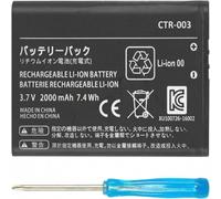 CTR-003 - Batteria di ricambio per Nintendo 3DS N3DS CTR-001 MIN-CTR-001, 2000 mAh, 3,7 V, agli ioni di litio, con strumento di riparazione