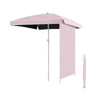 CTREVL Ombrellone da Spiaggia 200 cm, Ombrelloni da Terrazzo con Tende Laterali, Antivento e Antipioggia Facile da Montare per Terrazzo Spiaggia Giardino Balcone(Rosa,200cm)