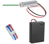 CTRICALVER 1 Pcs 520nm 3-5V Linea Verde Laser Modulo, Focus Regolabile Laser Testa + 1pcs Batterie AA Custodia +1 pcs morsetti elettrici (Forma della sorgente luminosa: linea)