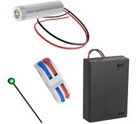 CTRICALVER 1 Pcs Verde Laser Module Diode (520nm,3-5V), Focus Regolabile Laser Testa+ 1pcs Batterie AA Custodia + 1 pcs morsetti elettrici (Forma della sorgente luminosa: punto)