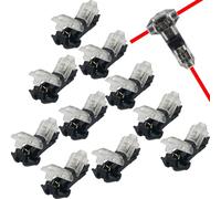 CTRICALVER 10 Pcs Connettore doppio tipo T Connettore di derivazione del cablaggio Installazione del cablaggio semplice e rapida Collegamenti di derivazione Connettori elettronici a bassa tensione