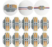 CTRICALVER 10 pcs SPL-2 Compact Connettore | Morsettiera a Barra di Pressione Bilaterale | Morsettiere elettriche | Connettori filo con viti di fissaggio