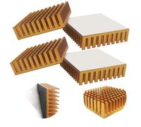 CTRICALVER 4 Pezzi Dorato Dissipatore Alluminio, con Nastro, 40mm x 40mm x11mm, per transistor amplificatore a LED ad alta potenza