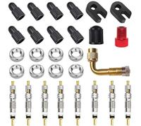 CTRICALVER Adattatore Valvola Auto, Pompa Aria, Compressore, Accessori Auto, Kit di Strumenti per la Rimozione della Bicicletta da Corsa (29 Pezzi)