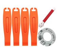 CTRICALVER Attrezzi per Chiave Raggi Bici, Kit di Raggi della Bicicletta, 4 Pezzi Leve Smontagomme Bici, 2 Pezzi Chiave Raggi Bici, Strumento di Riparazione della Bicicletta