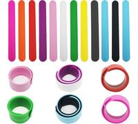 CTRICALVER Braccialetti Slap, DIY Braccialetti per Bambini Slap Bracelet Blank in Silicone, Per eventi familiari, feste, festival (12 colori*1pcs)