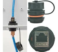 CTRICALVER connettore impermeabile rj45, connettore schermato per cavo LAN Ethernet CAT6A, accoppiatore docking femmina-femmina per montaggio su pannello industriale (1 pz)