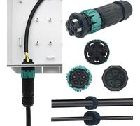 CTRICALVER Connettori Elettrici Impermeabili, Giunzione Impermeabile IP68, Connettore impermeabile tipo pannello, Connettori IP68, Connettore da Esterno, per Diametro del Cavo 9-14 mm (5-Poli)