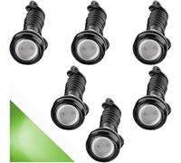 CTRICALVER High Power 18mm 9W Eagle Eye LED Light, DRL Luci di marcia diurna Luci di ricambio Luci a LED 12 V Waterproof Luce di retromarcia Marker Light (verde， 6PCS)