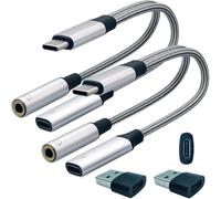 CTRICALVER Kit adattatore Type c a jack 3,5 mm caricabuttery PD15W argento, a 2 pezzi & adattatore USB nero per giocare ai giochi/ascoltare la musica durante la ricarica del tuo equipaggiamento