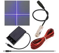 CTRICALVER Kit di modulo laser con fuoco regolabile, Diode di modulo laser industriale 405 nm, 3-5V, Collegamento DC 2,1 mm + Kit di alimentazione (Forma della sorgente di luce: Croce viola)
