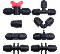 CTRICALVER Kit Irrigazione a Goccia, Connettore Tubo Flessibile da 1/2 pollice, raccordi per tubi irrigazione per sistemi di irrigazione a goccia, patio, prato o aiuola (set da 8 pezzi)