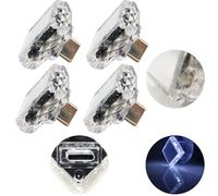 CTRICALVER Luce ambientale Type-C quadrata (touch) bianca (4 pcs) 5V/1A piccola luce di emergenza Mini luce notturna, materiale PC, adatta a varie prese di tipo C come power bank e automobili