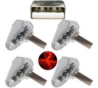 CTRICALVER Luce ambientale USB triangolo (tattile) rosso 4Pcs materiale PC piccola luce di emergenza 5V/1A Mini luce notturna adatta per varie prese USB come banche di energia e auto