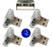 CTRICALVER Luce notturna USB, quadrata (touch) blu (4 pcs) 5V/1A Piccola luce di emergenza Mini luce ambientale, materiale PC, adatta a varie prese USB, come power bank e automobili