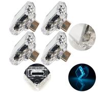 CTRICALVER Mini Luce Notturna Type-C Quadrata Touch Blu Ghiaccio 5V/1A - Mini Ambientale Emergenza in PC 4 pcs per Prese Tipo C, Alimentatori Mobili e Automobili