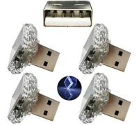 CTRICALVER Mini luce notturna, USB quadrata (touch) bianca (4 pcs) piccola luce di emergenza 5V/1A, luce ambientale USB, materiale PC, adatta a varie prese USB come power bank e automobili