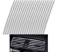 CTRICALVER Strisce Decorative per auto,Strisce sfiato dell'aria auto, Fai da te Car Styling interni modanature Decorazione Finiture Interne per auto in pvc cromato 20 Pcs (Galvanotecnica argento)