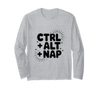 Ctrl Alt Nap Rilassante Gamer Umorismo Sonno Maglia a Manica