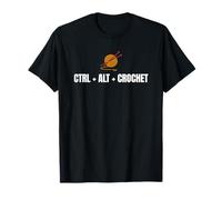 Ctrl Alt Uncinetto, Amante del Filato, Uncinetto, Knitter Lady Maglietta