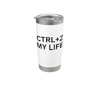 Ctrl Z My Life Funny Programmer Citazione Bicchiere termico in acciaio inox doppia parete