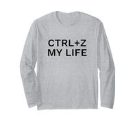 Ctrl Z My Life Funny Programmer Citazione Maglia a Manica